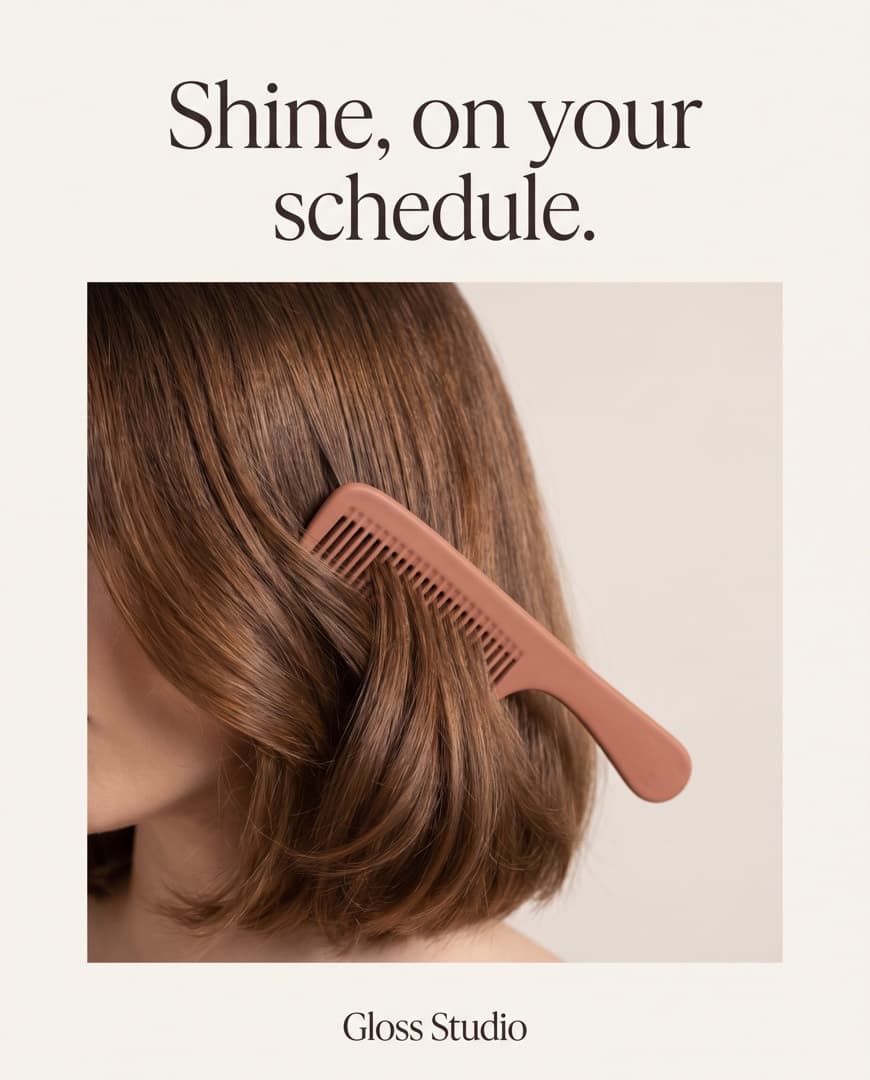 Sample hair salon glossy finish carousel post