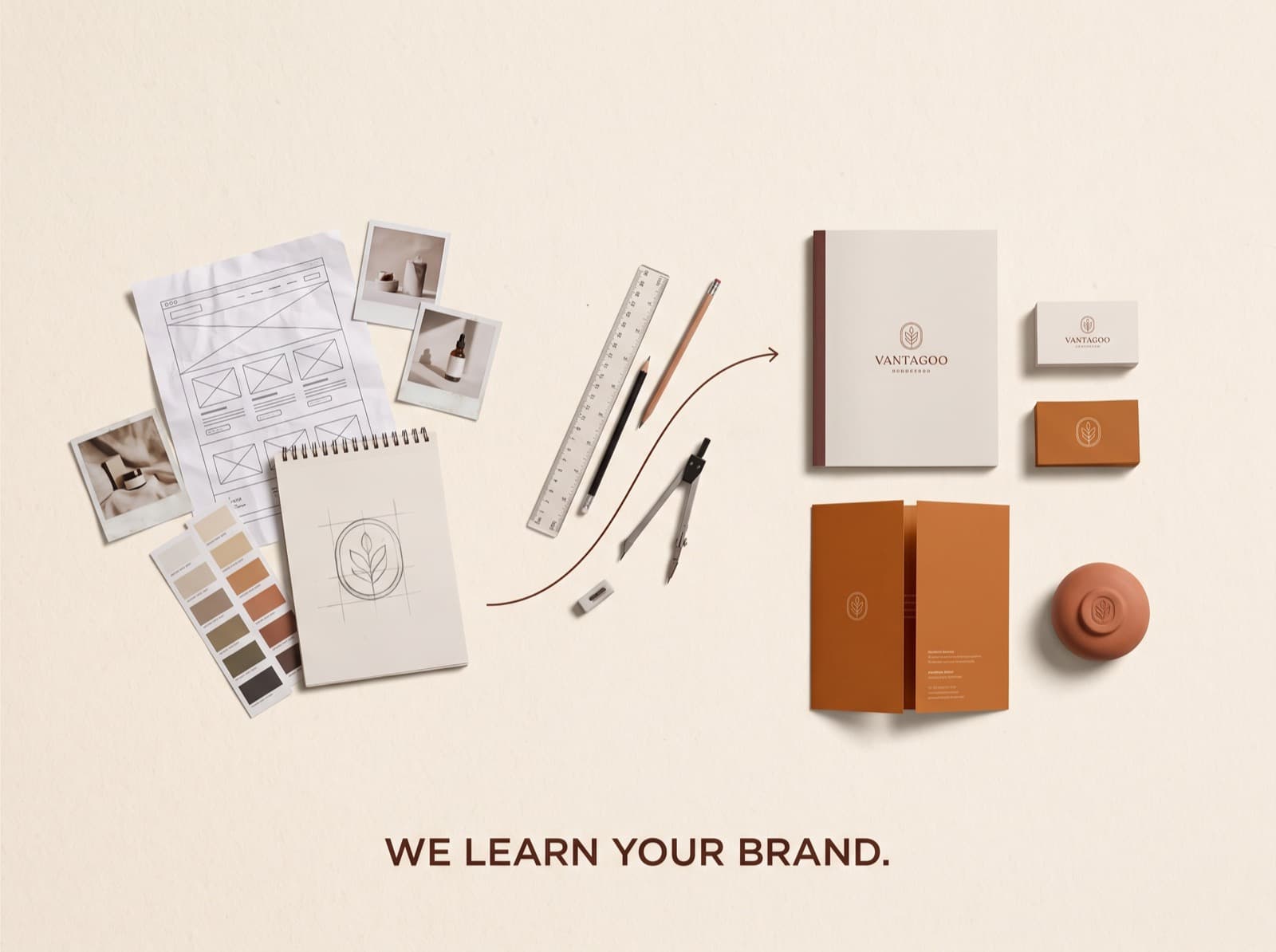 Marge reading a brand's palette, type and logo into a brand profile